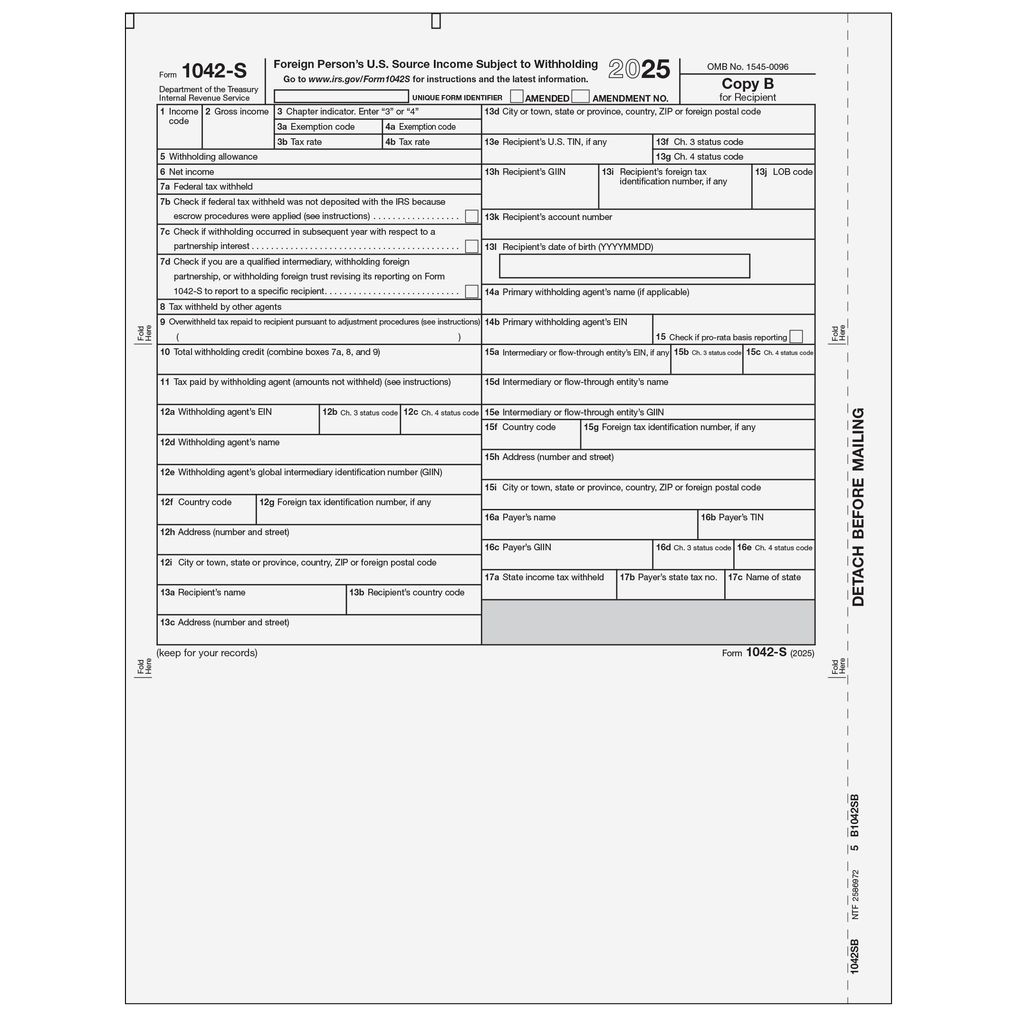 1042S Recipient Copy B