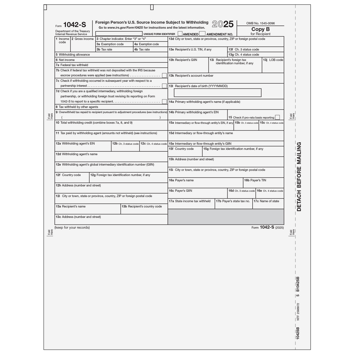 1042S Recipient Copy B