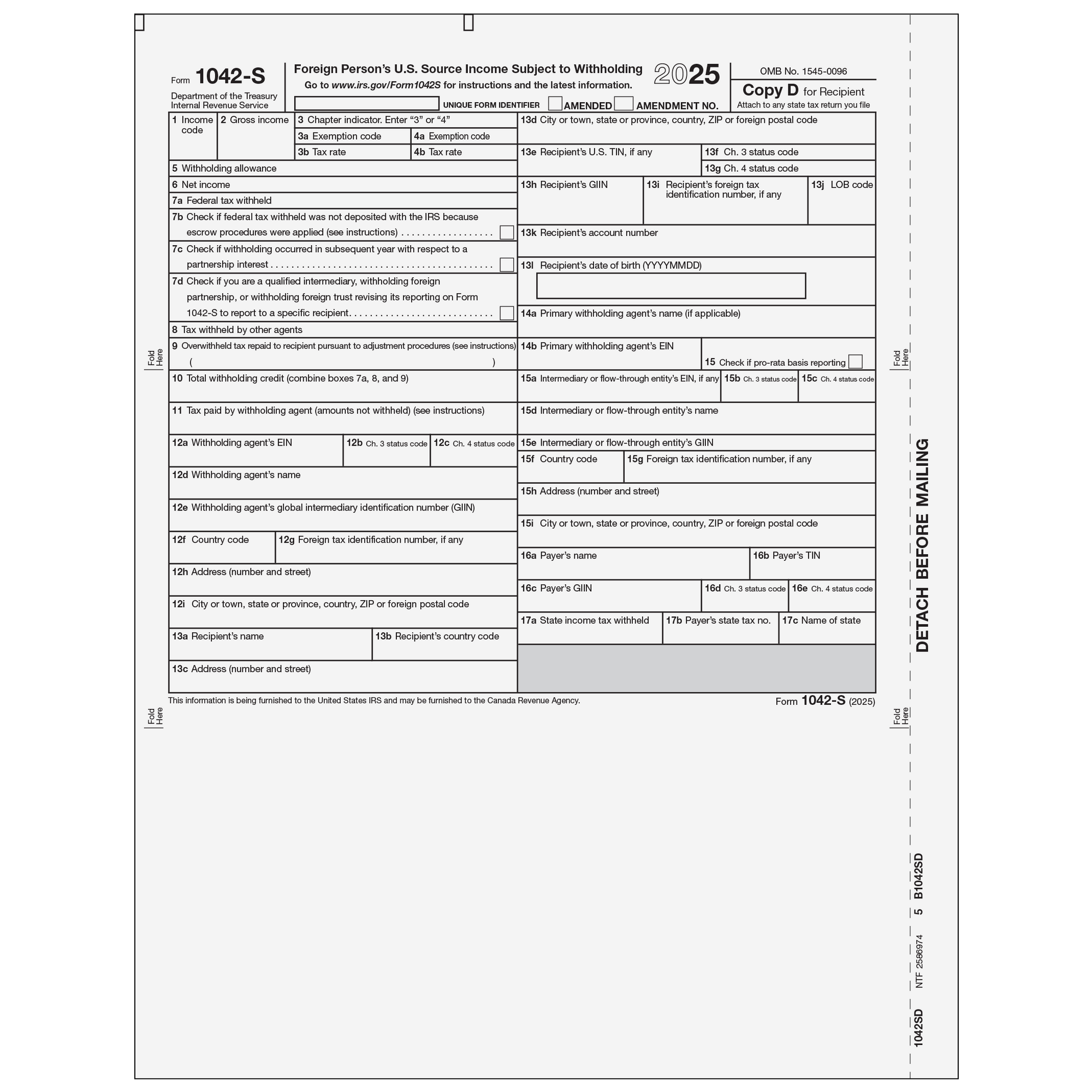 1042S Recipient State Copy D