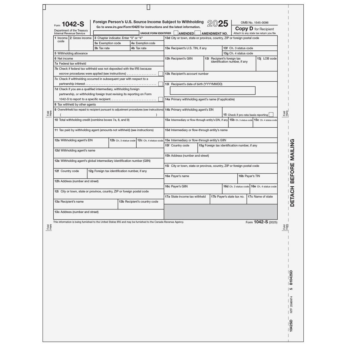 1042S Recipient State Copy D