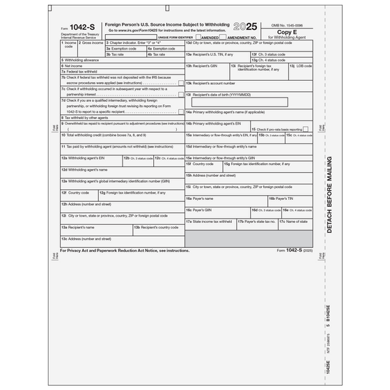 1042S Withholding Agent Copy E