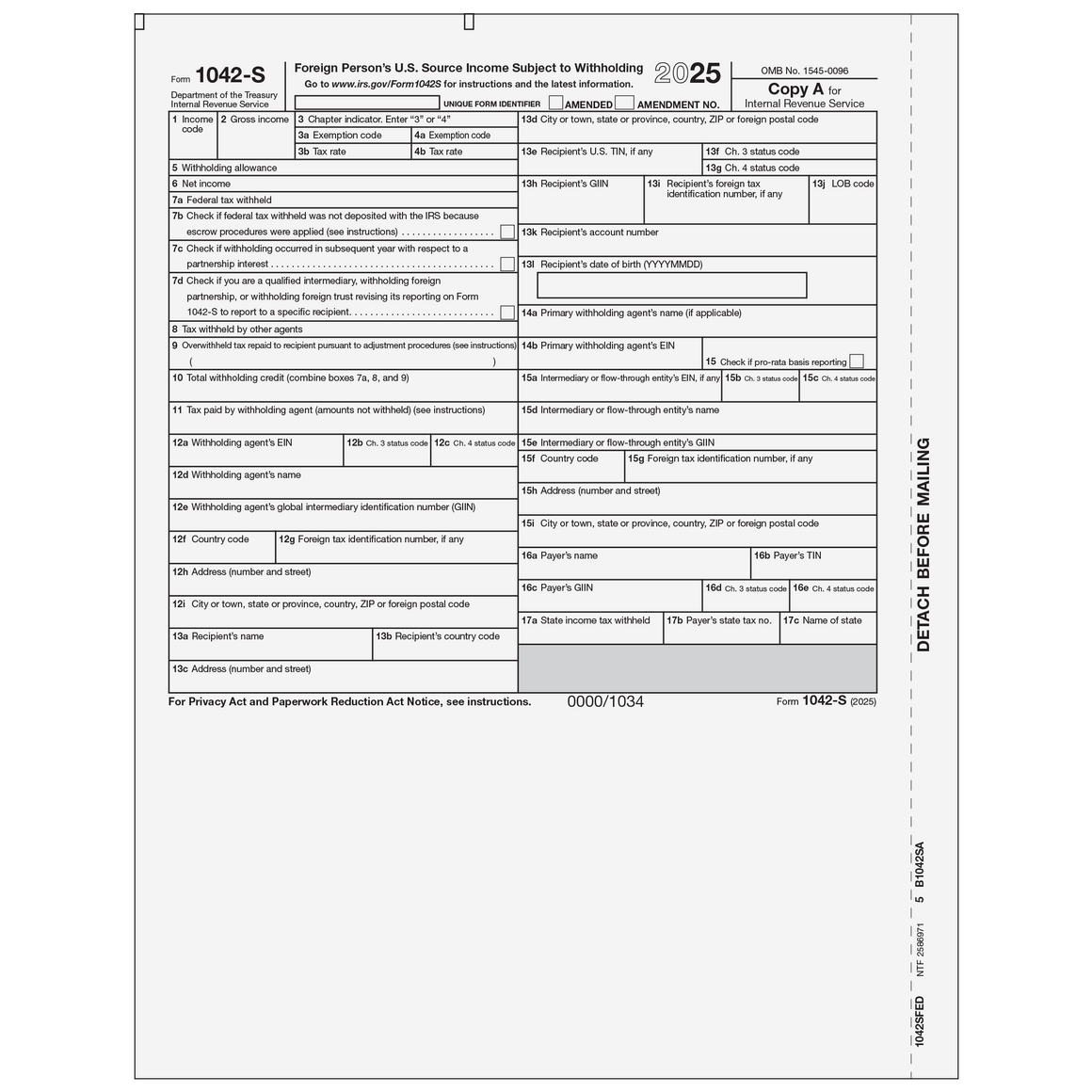 1042S Federal Copy A