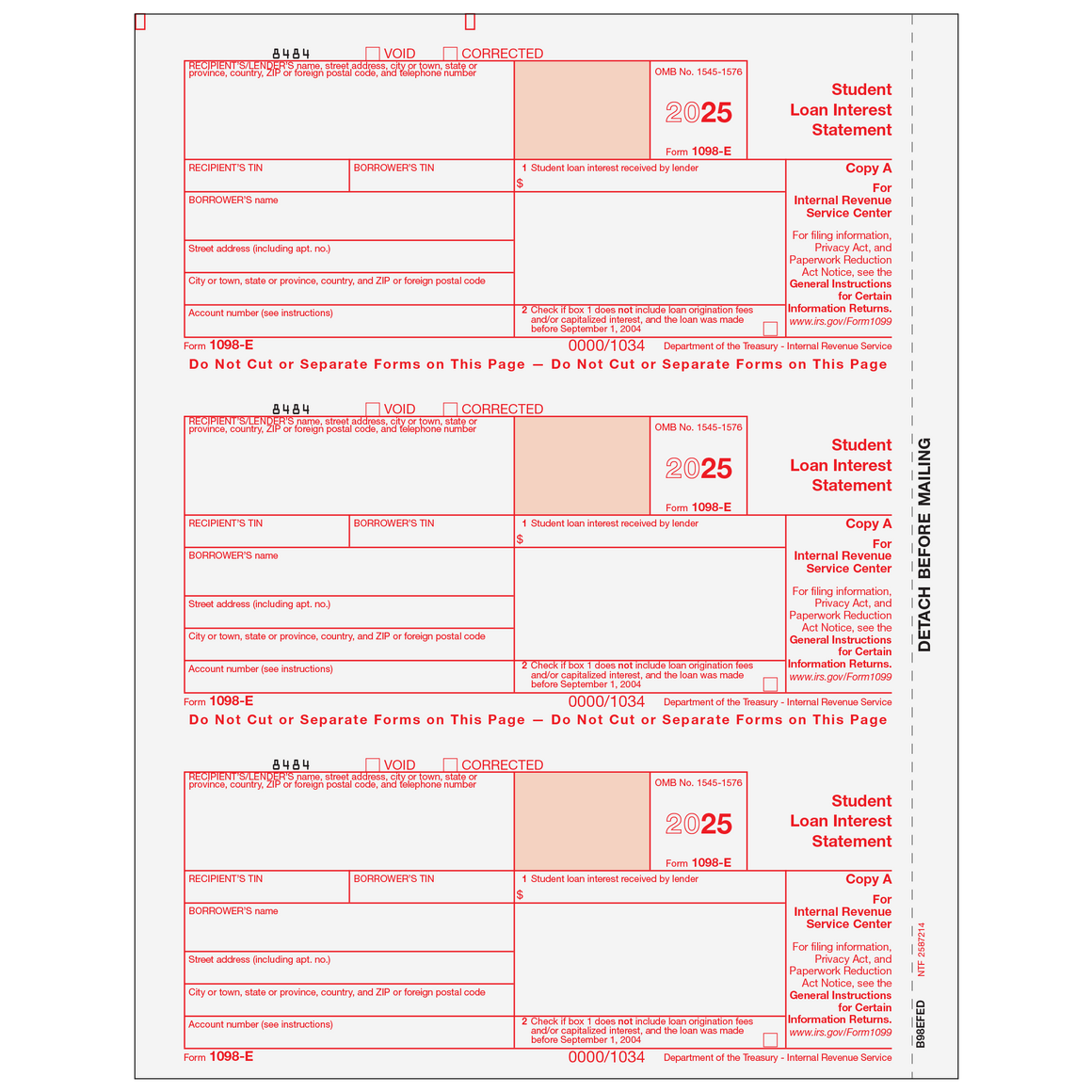 1098-E Federal Copy A