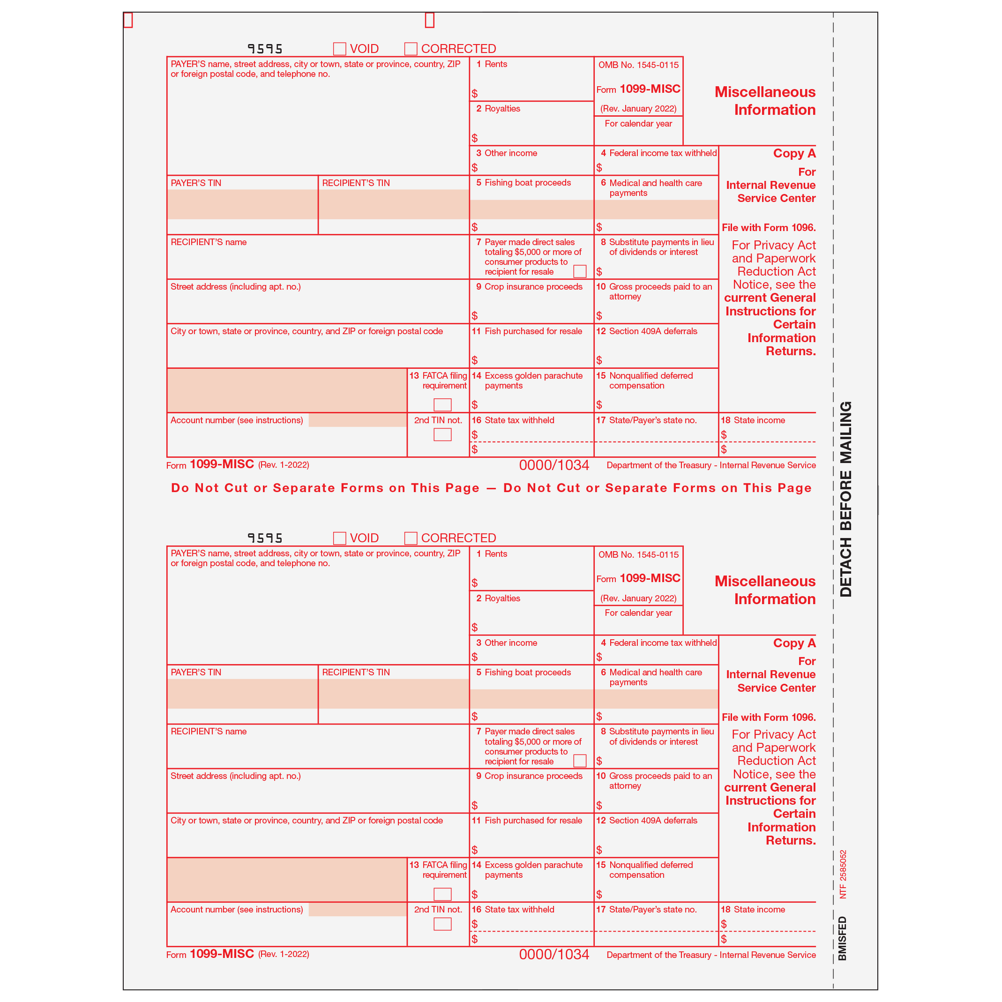 1099-MISC Federal Copy A