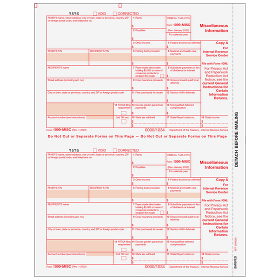 1099-MISC Federal Copy A