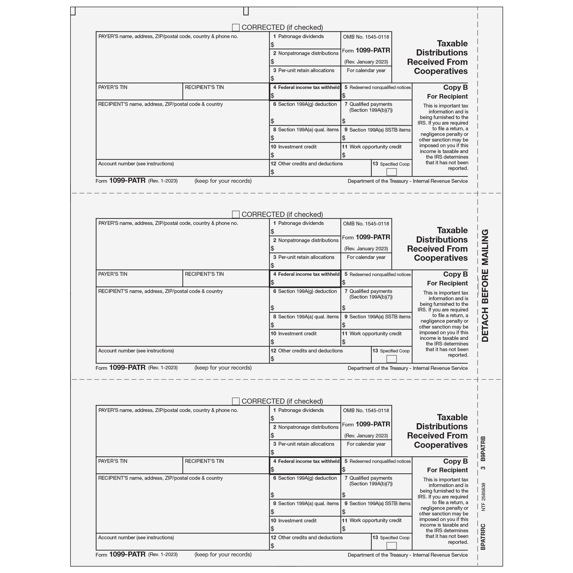 1099-PATR Recipient Copy B
