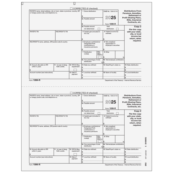 1099-R Recipient State Copy 2 - 2up