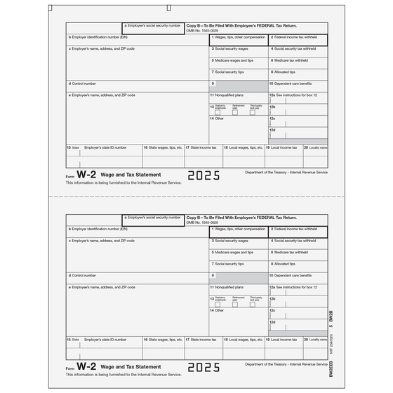 W-2 Employee Federal Copy B