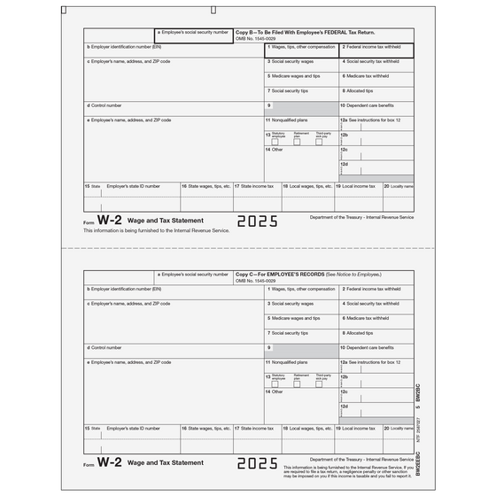 W-2 Employee 2up Copies B/C