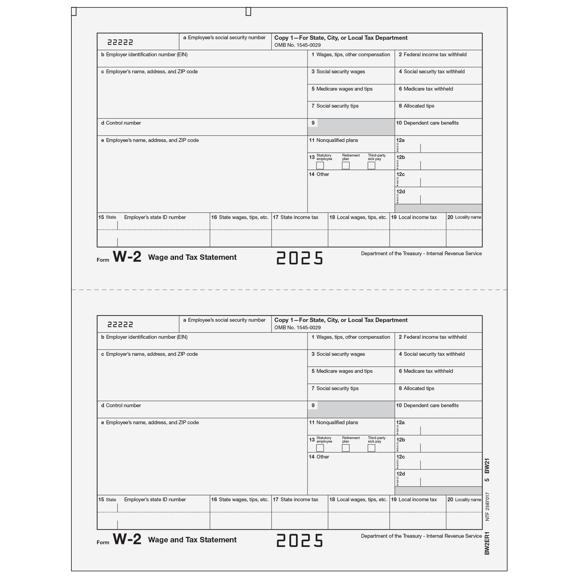 W-2 Employer State/City Copy 1