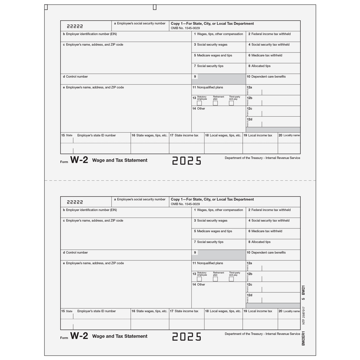 W-2 Employer State/City Copy 1