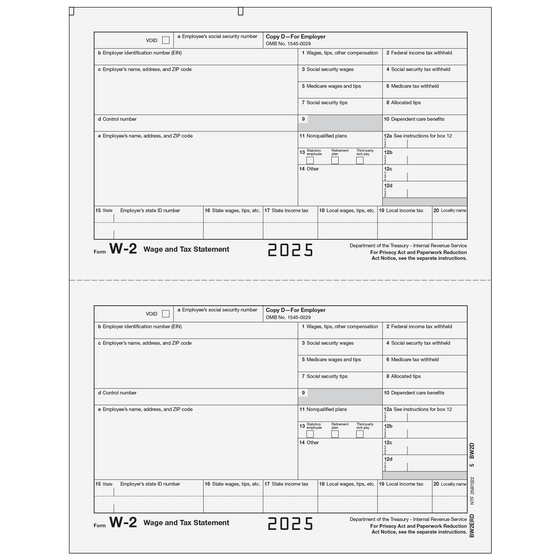W-2 Employer File Copy D