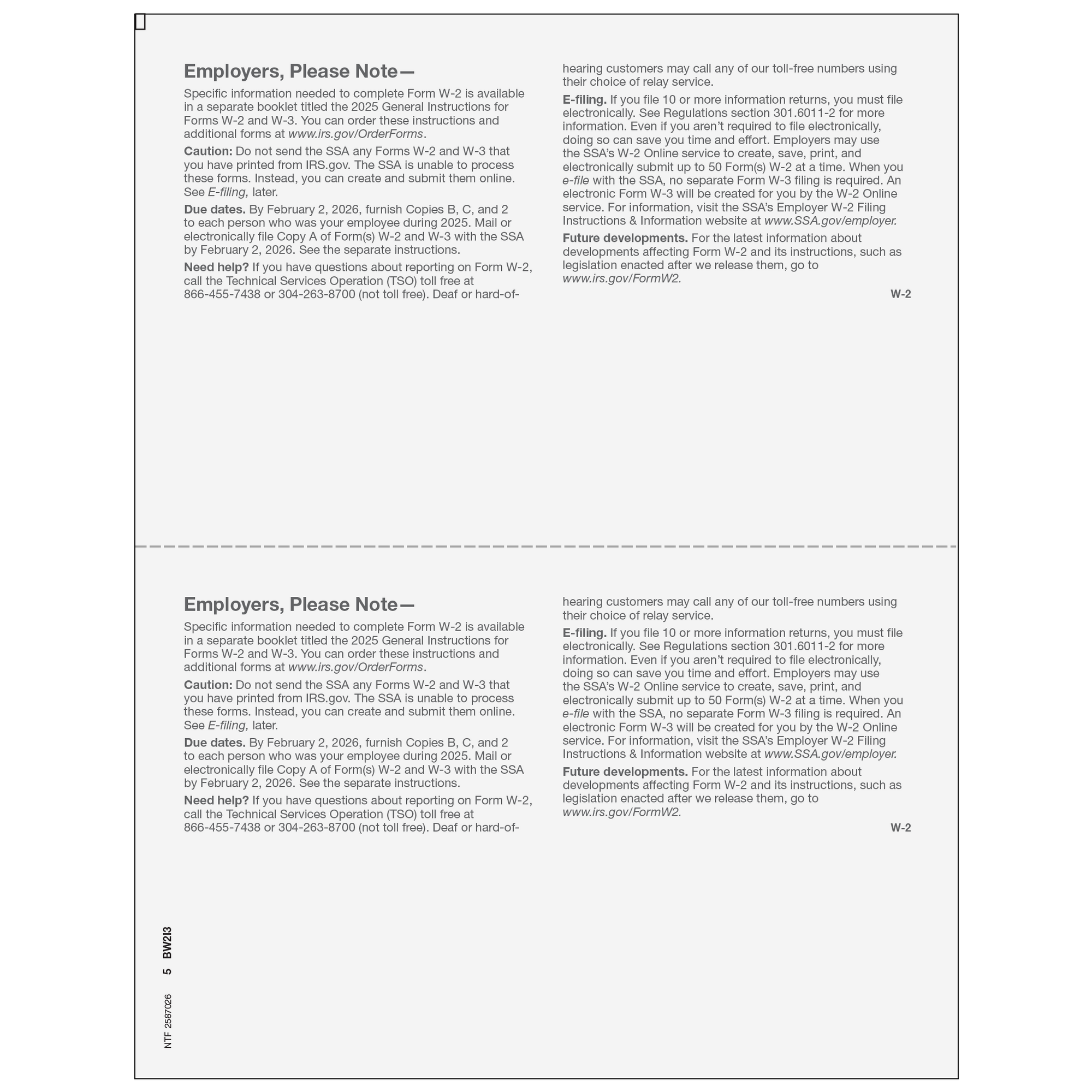 W-2 Employer File Copy D