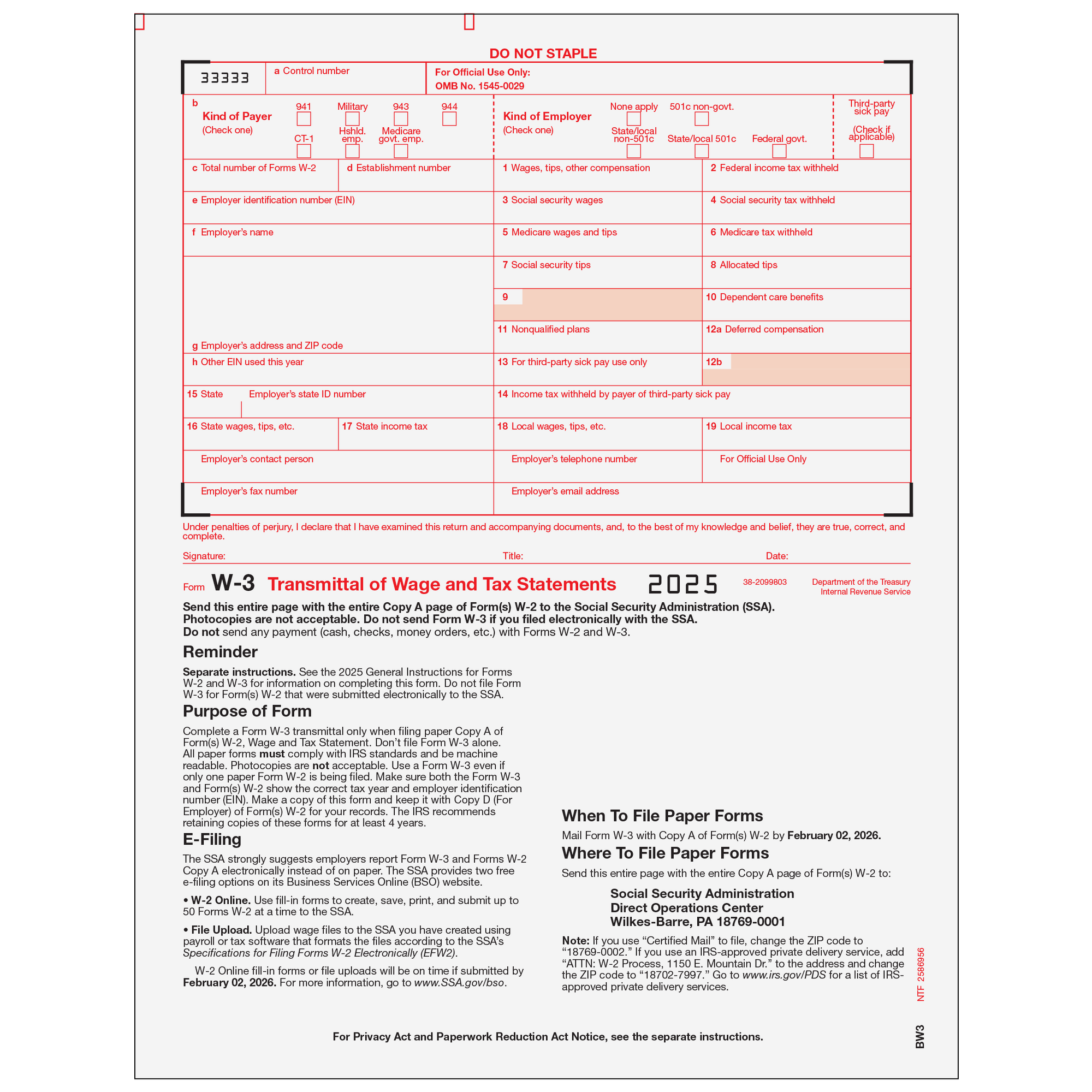 W-3 Transmittal