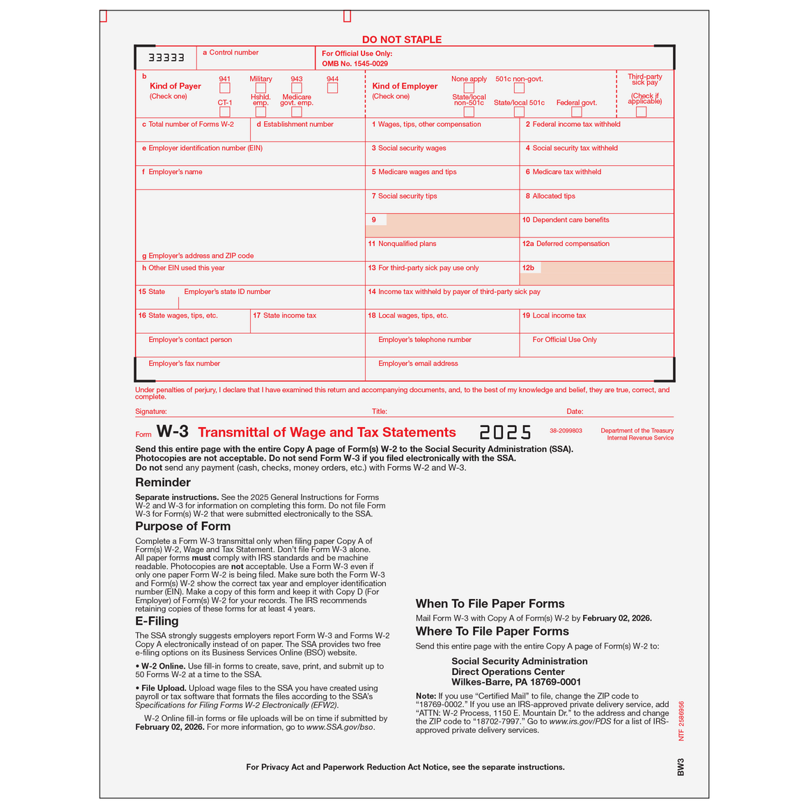 W-3 Transmittal