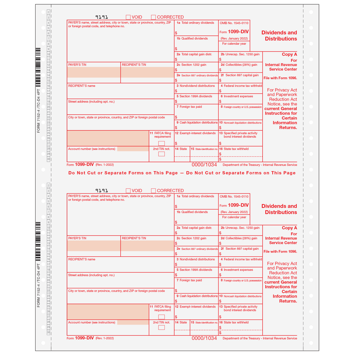 1099-DIV 5pt Carbonless