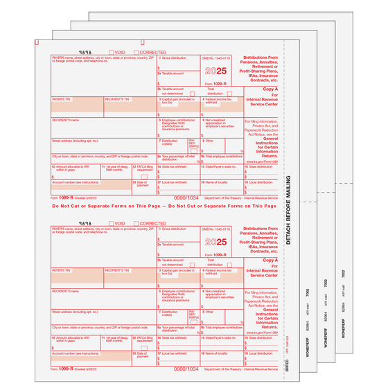 1099-R Blank 2up Set - 6pt