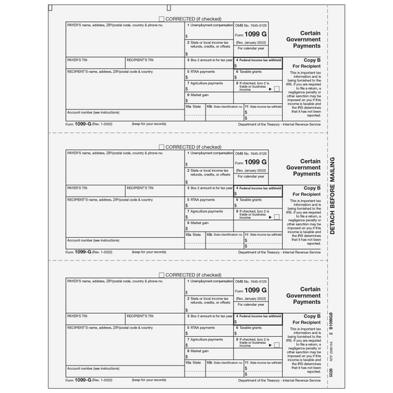 1099-G Recipient Copy B