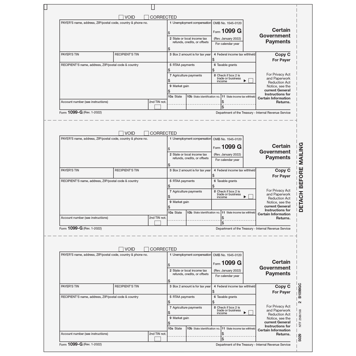 1099-G Payer or State Copy C