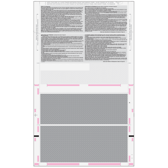 Pressure Seal EZ fold W-2 4up Horizontal