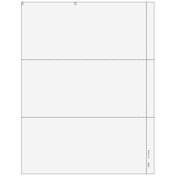 3up Blank Laser Paper with 1/2" perf