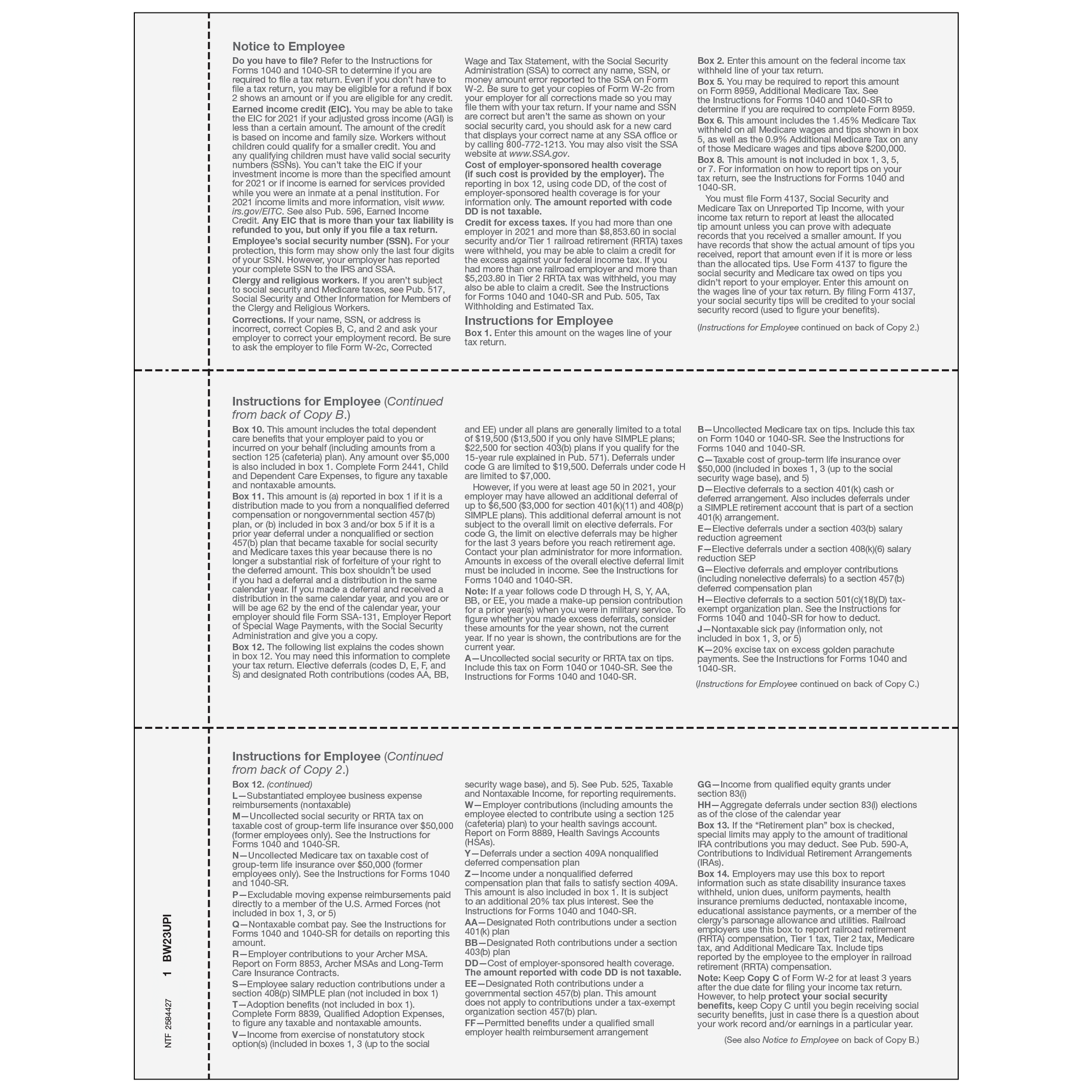 3up Blank Laser Paper with 1/2" perf