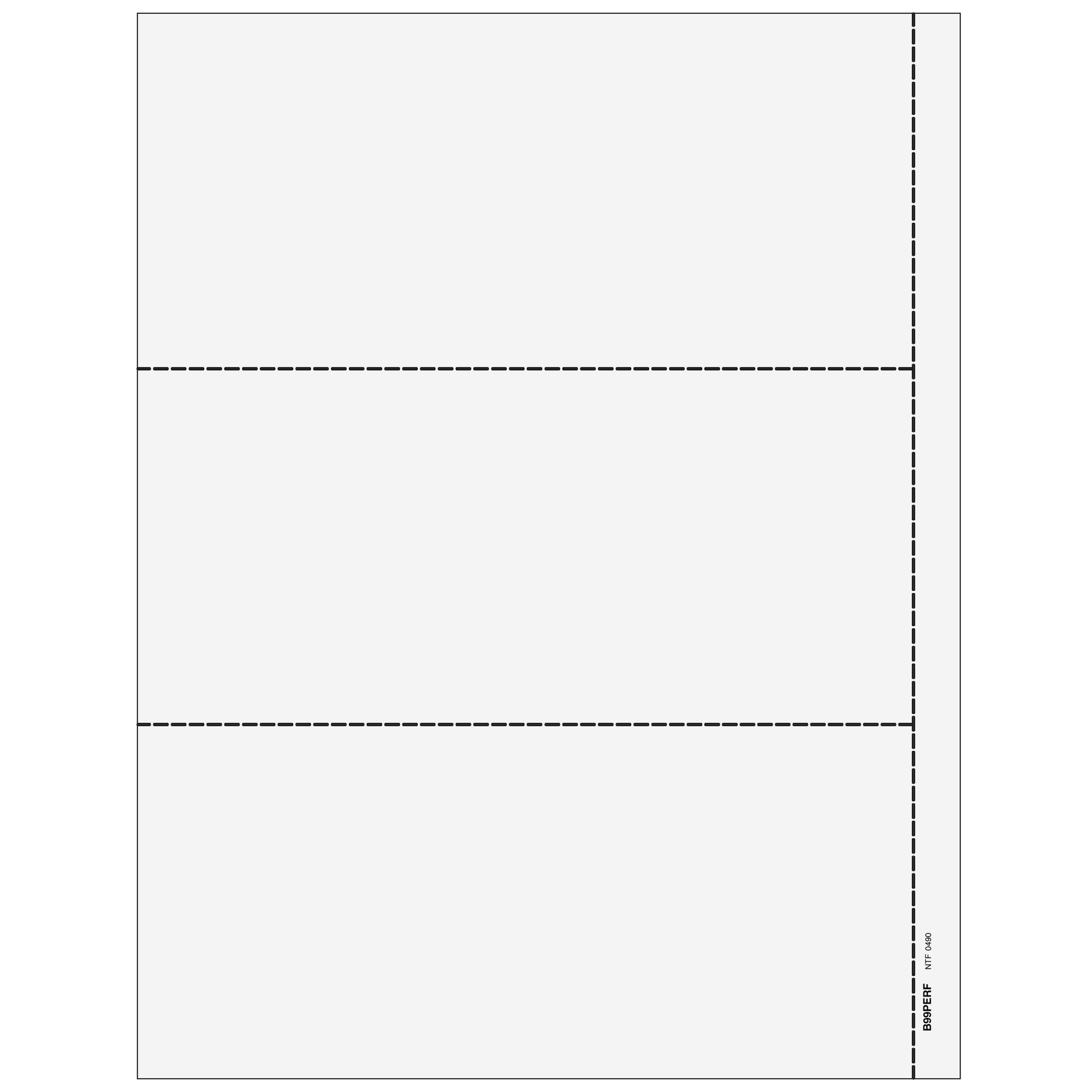 3up Blank Laser Paper w/ 1/2" side perf