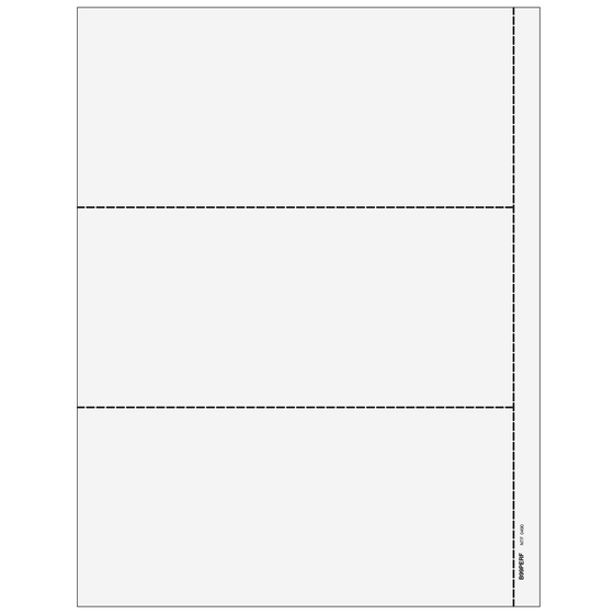 3up Blank Laser Paper w/ 1/2" side perf