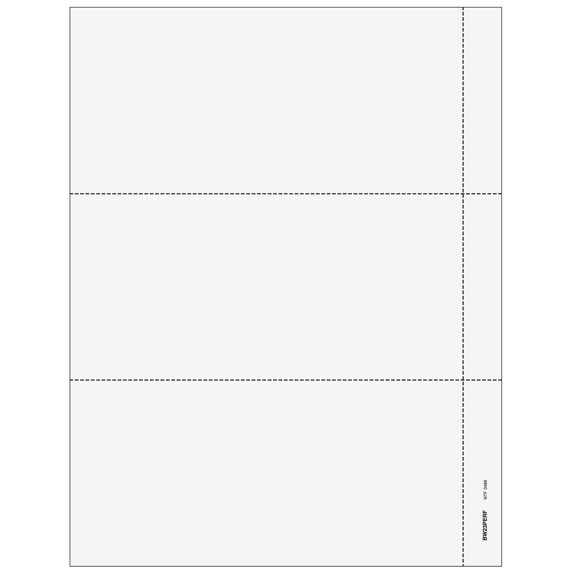 3up Blank Laser Paper with 3/4" perf