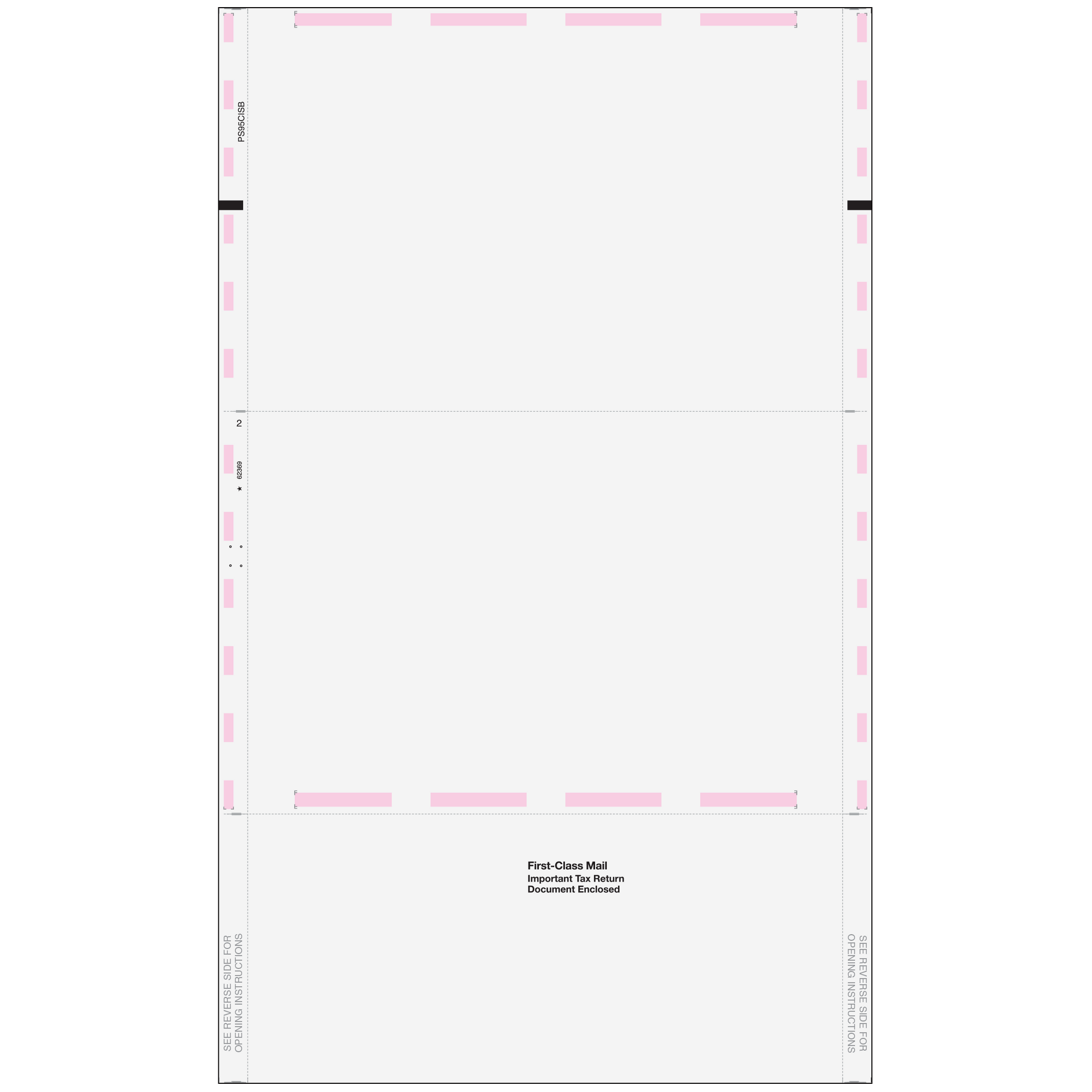 1095-C Blank Pressure Seal 14" EZ Fold - 3.5" Mailer Portion w/ Inst on Back