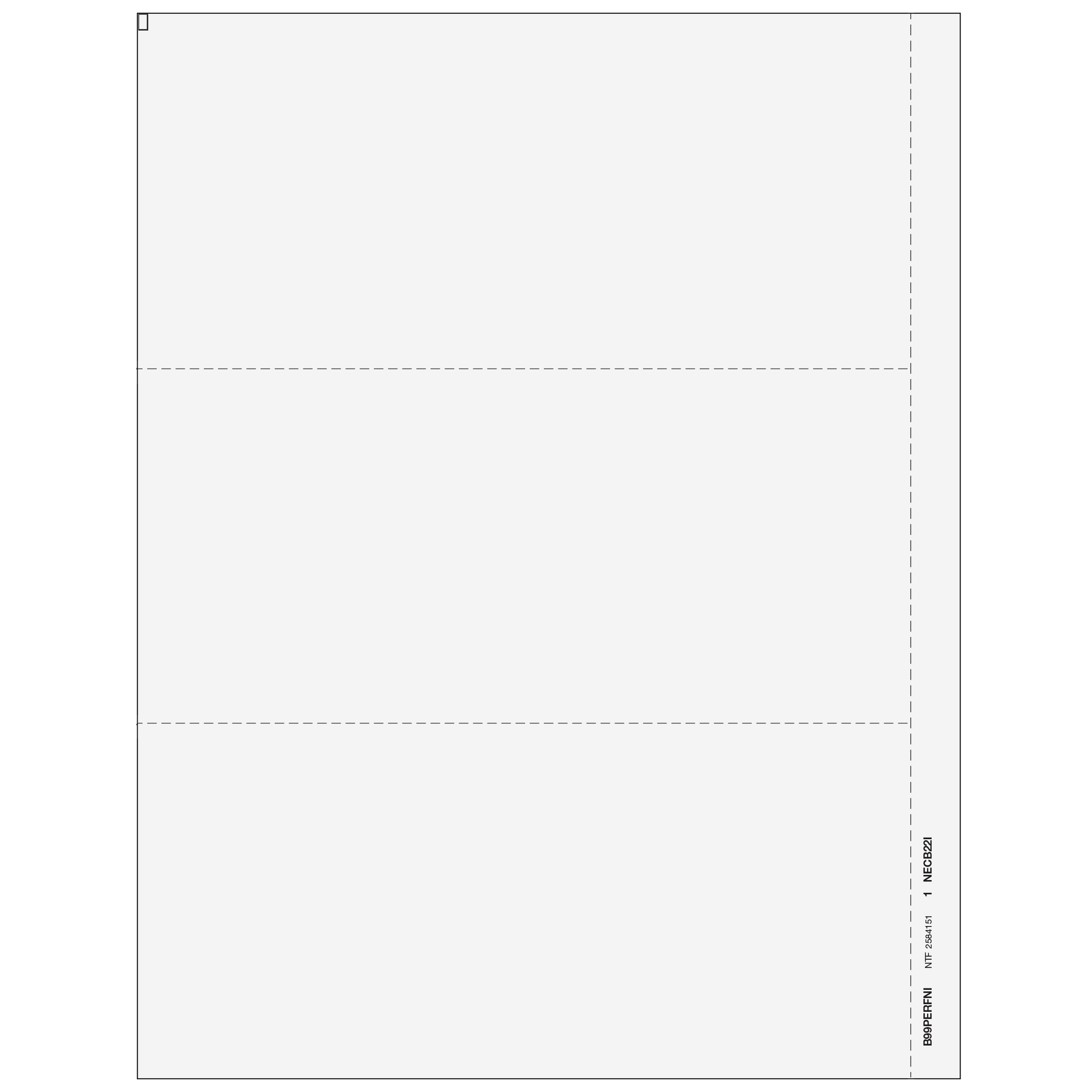 3up Blank Laser Paper w/ 1/2" side perf & 1099-NEC instructions