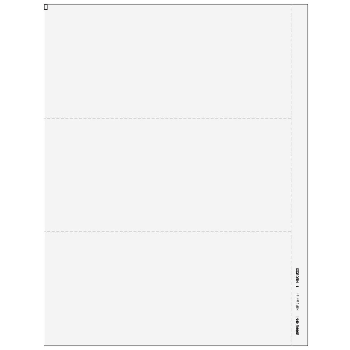 3up Blank Laser Paper w/ 1/2" side perf & 1099-NEC instructions