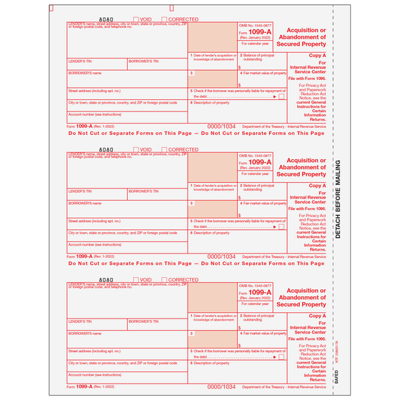 1099-A Federal Copy A