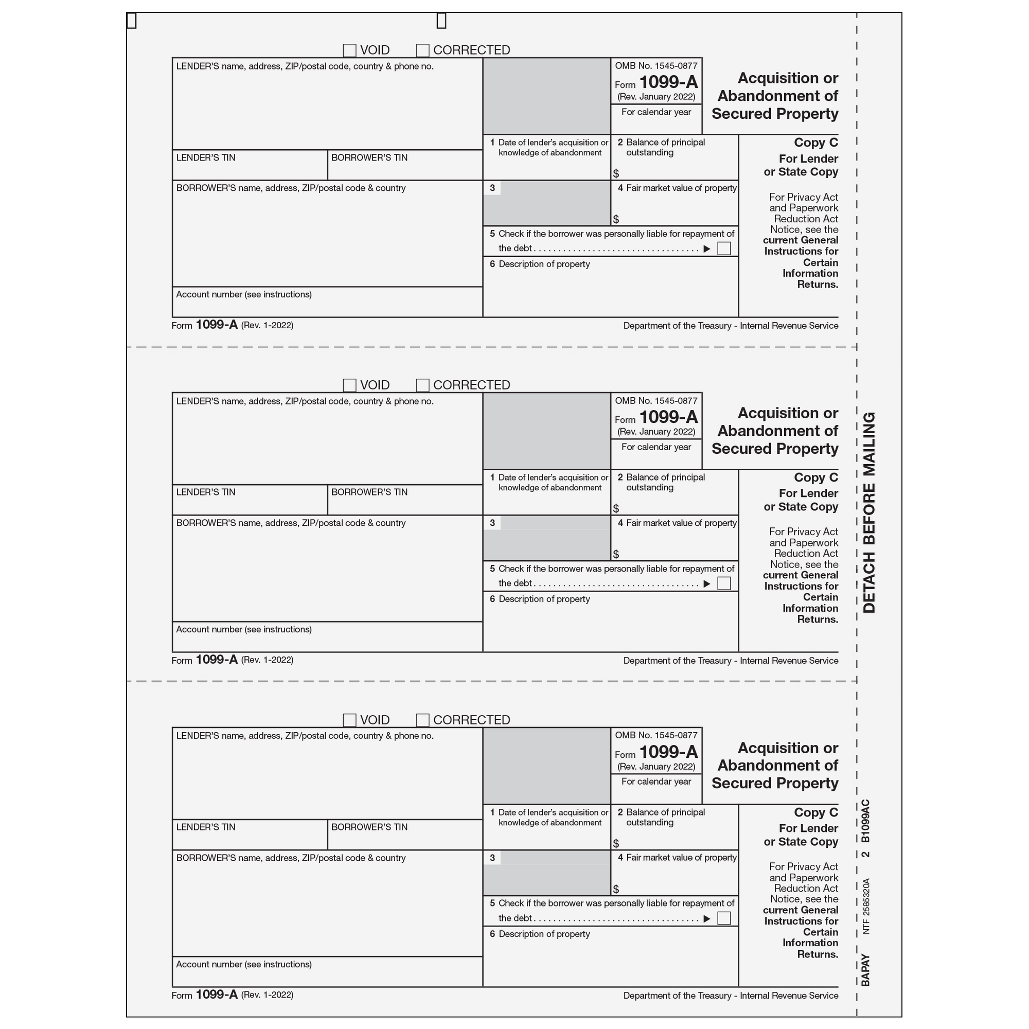 1099-A Lender or State Copy C