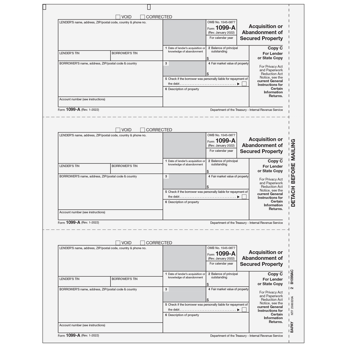 1099-A Lender or State Copy C