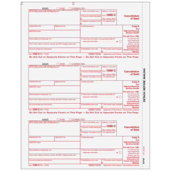 1099-C Federal Copy A