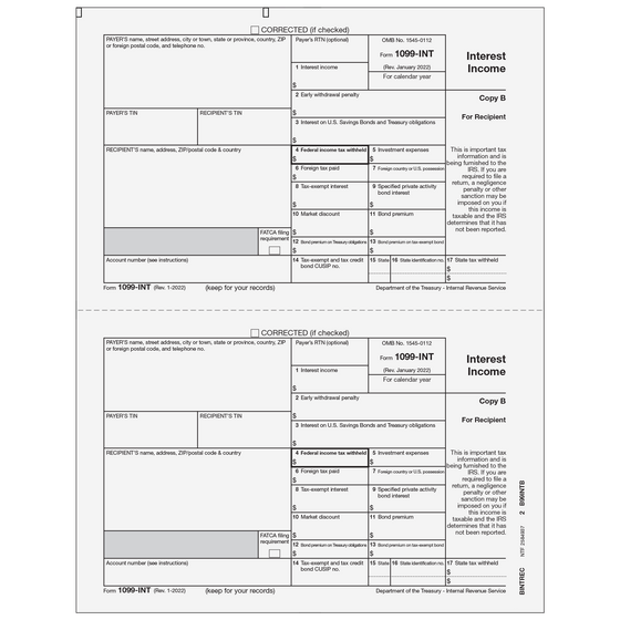 1099-INT Recipient Copy B