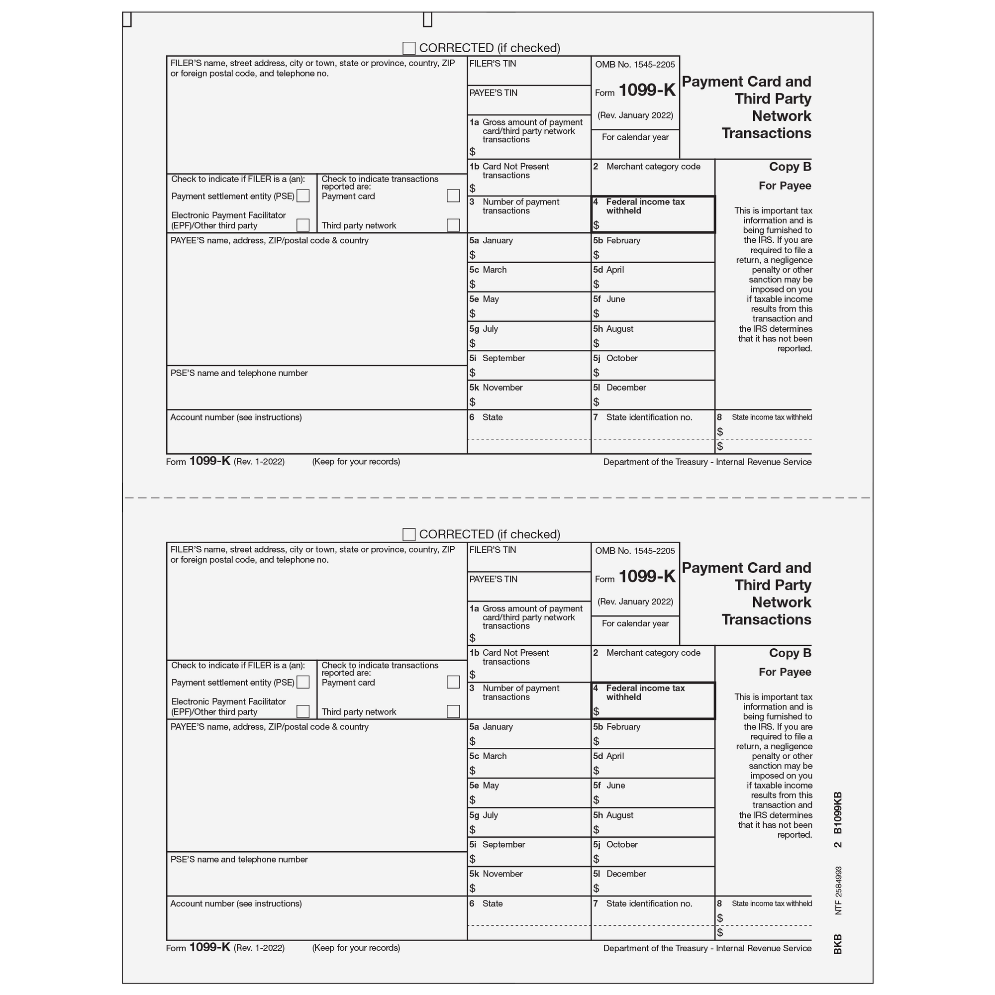 1099-K Payee Copy B