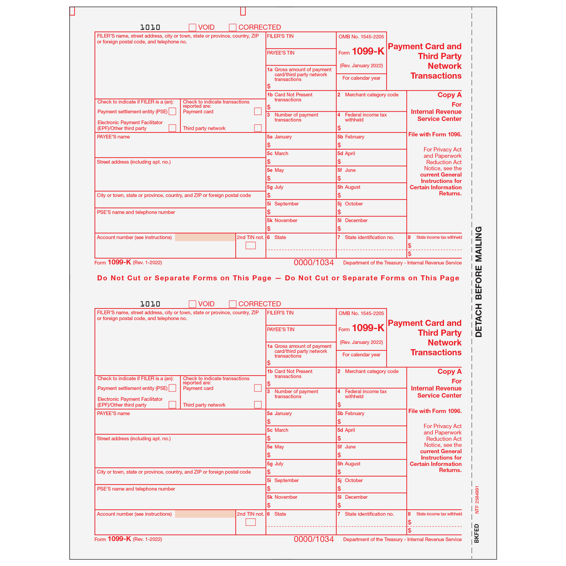 1099-K Federal Copy A