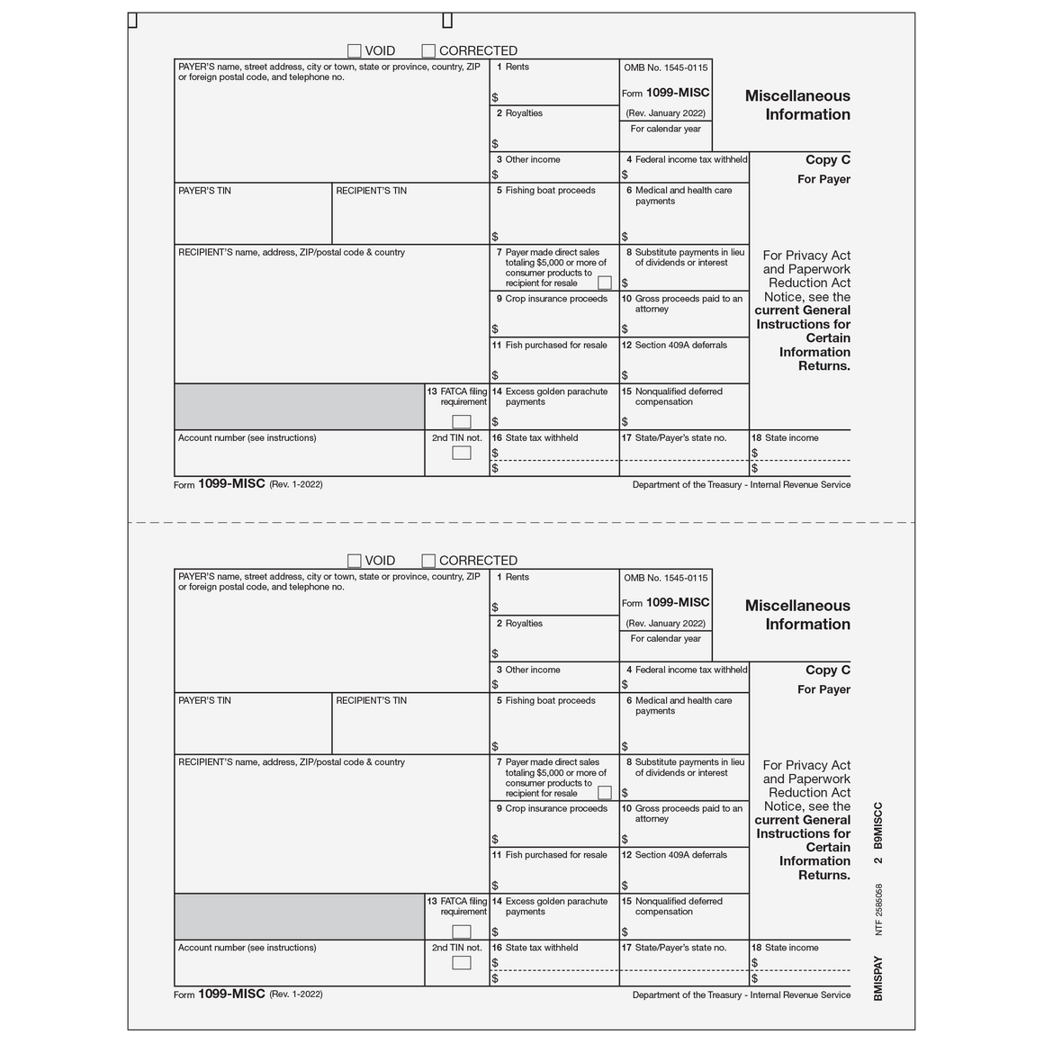 1099-MISC Payer Copy C