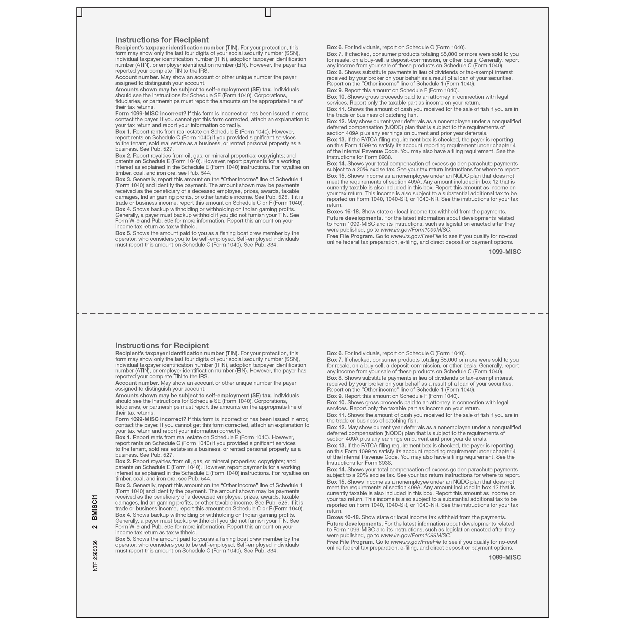 1099-MISC Recipient Copy B