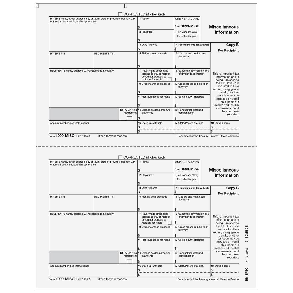 1099-MISC Recipient Copy B