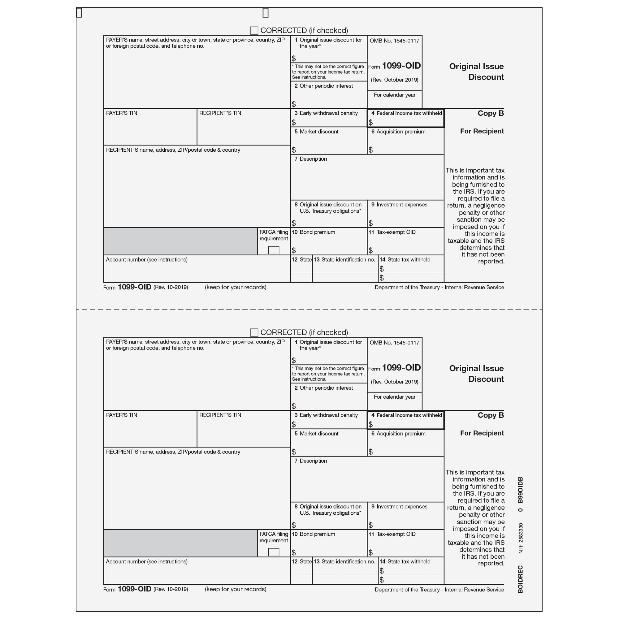 1099-OID Recipient Copy B