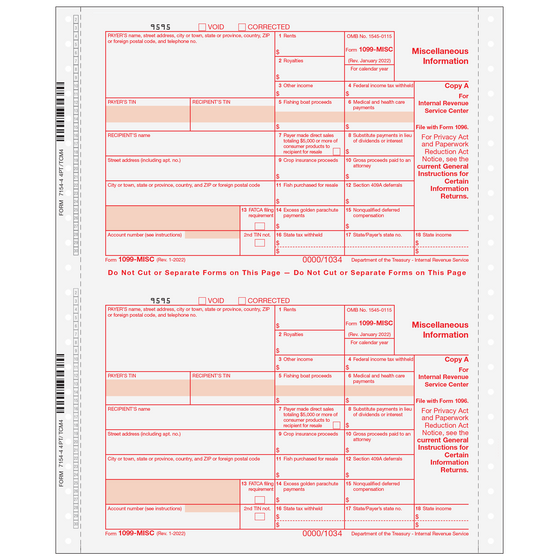 1099-MISC 4pt Carbonless