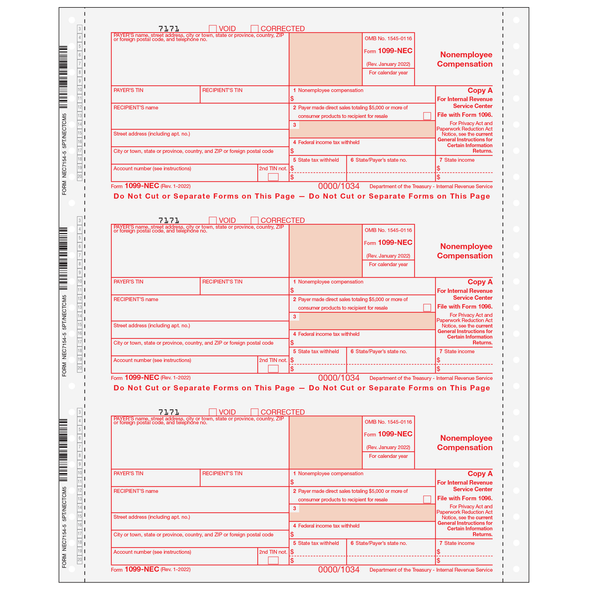 1099-NEC 5pt Carbonless