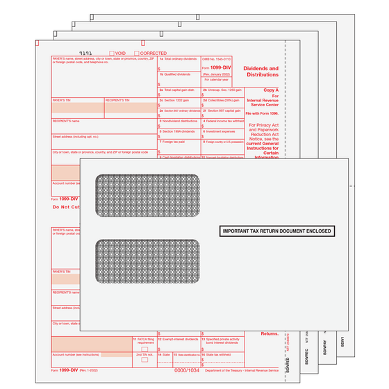 1099-DIV Kit with Self Seal Envelopes - 4pt